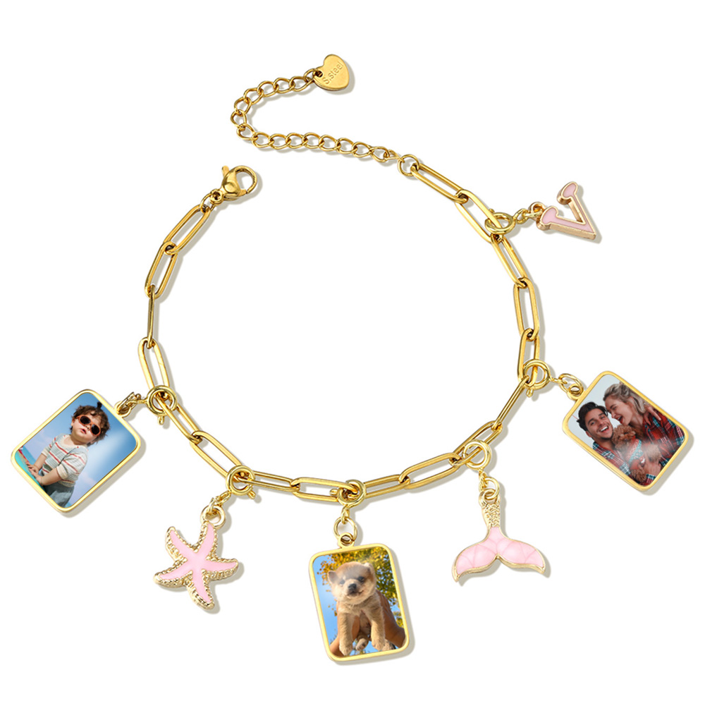 カスタマイズされた写真レターフラグペンダントネックレス女性男 - Jewelry Making For Adults のレビューと価格