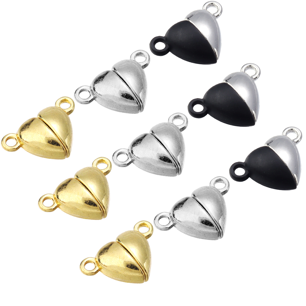 5 ピース/ロット合金ラブハート型磁気クラスプネックレスブレ - Jewelry Making Name のレビューと価格