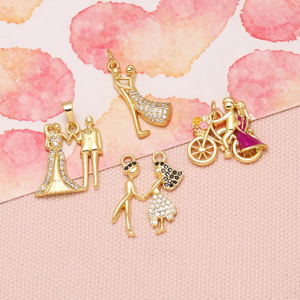 OCESRIO ゴールドメッキ真鍮カップル恋人ペンダントネッ - Jewelry Making For Couples のレビューと価格