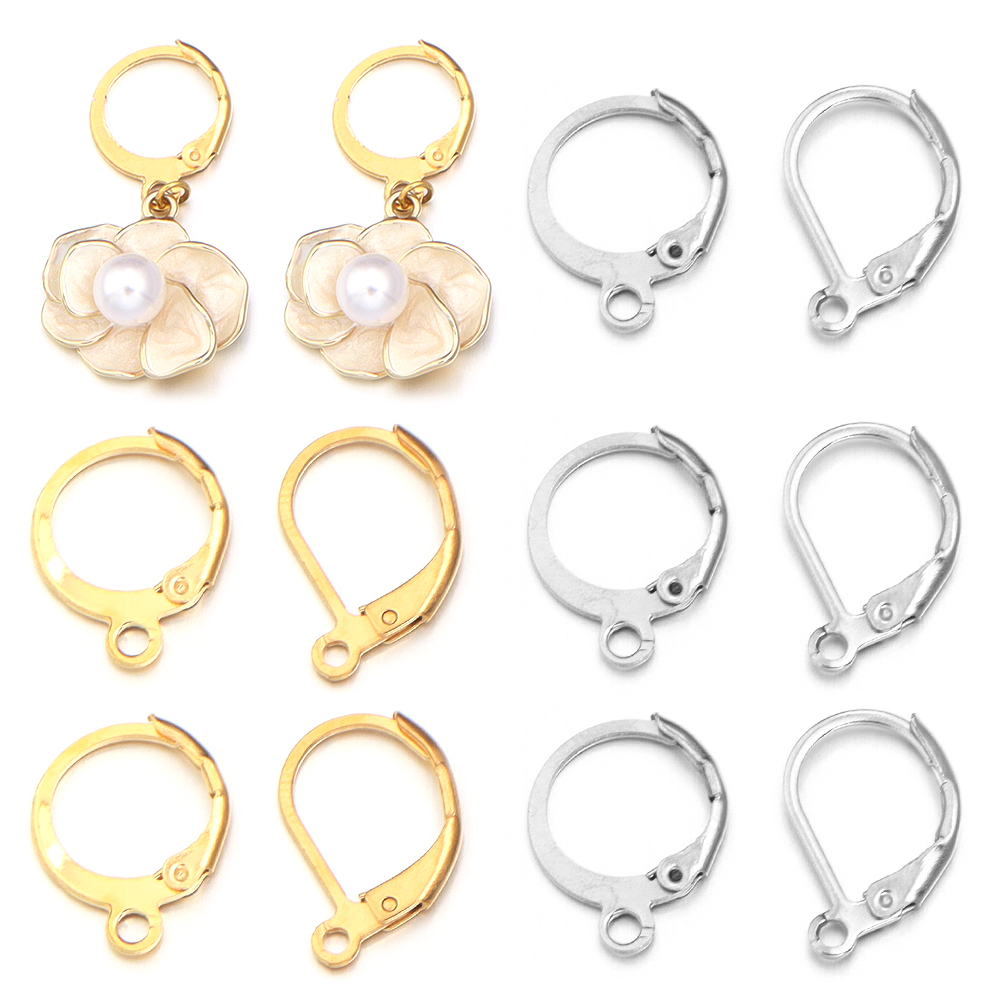 20 ピース/ロットステンレス鋼耳フックラウンドイヤリングフ - Jewelry Making Name のレビューと価格