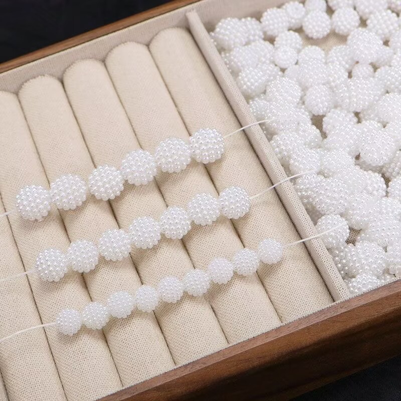 10/12/14/20mm ホワイトアクリルABSプラムボー - Jewelry Making Event のレビューと価格
