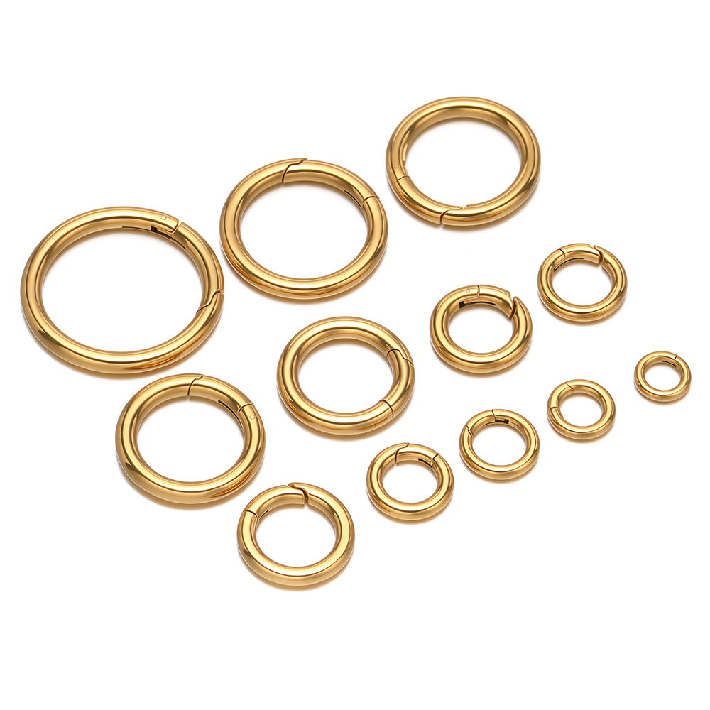 2個/ロット 丸型スプリングクラスプ ステンレス鋼 金メッキ - Jewelry Making Factory のレビューと価格