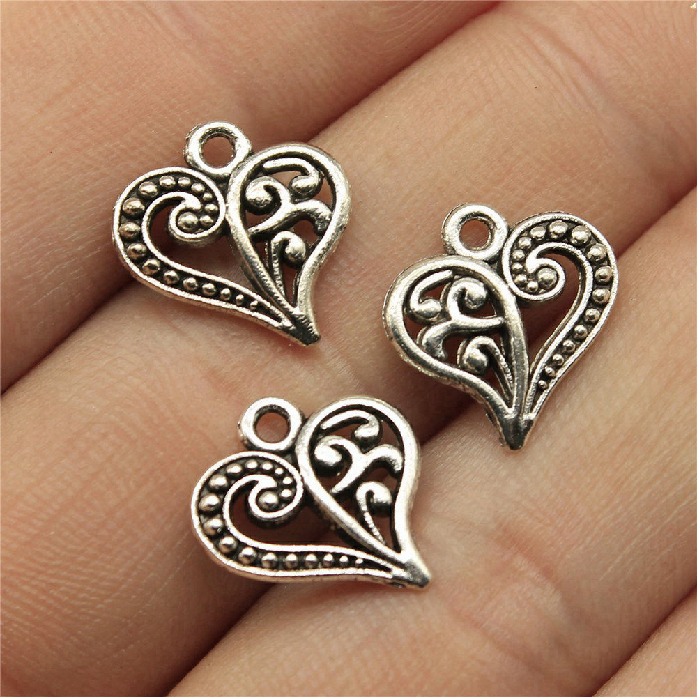 グリッドハートカップルウェディングチャームペンダント合金愛の - Jewelry Making For Couples のレビューと価格