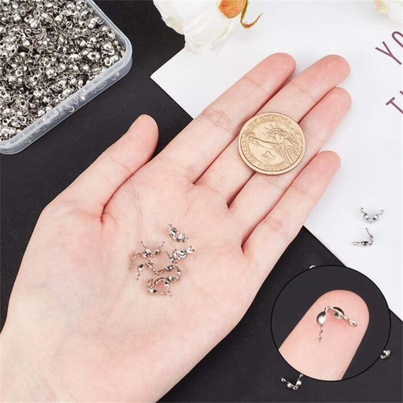 100 個ステンレス鋼圧着ビーズコードノットカバーエンドキャ - Jewelry Making Knots For Clasps のレビューと価格