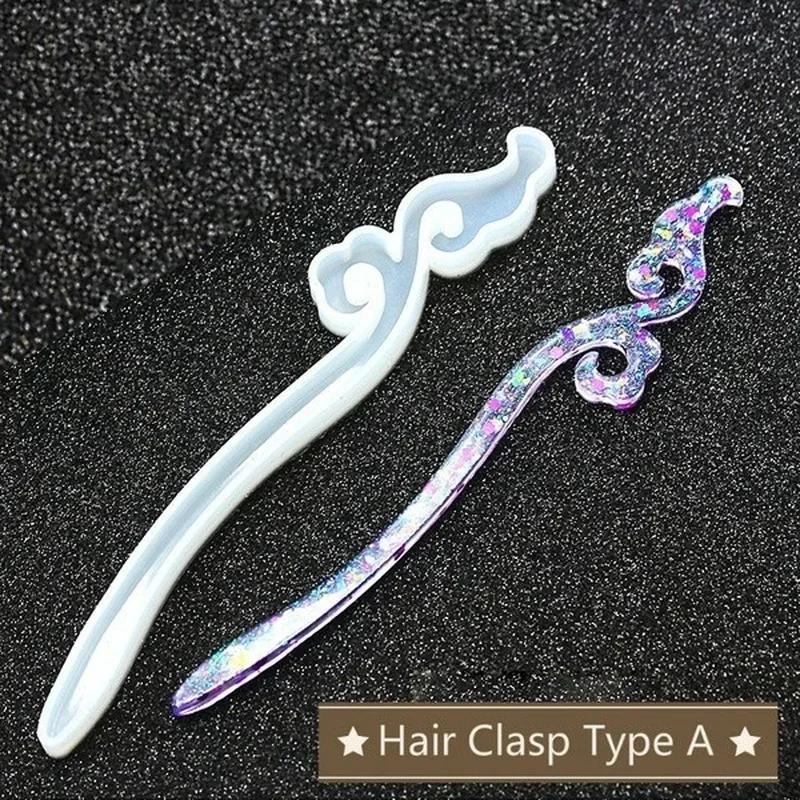 新しい透明ヘアピンシリコーン特殊金型樹脂 DIY ヘアジュエ - Jewelry Making Factory のレビューと価格