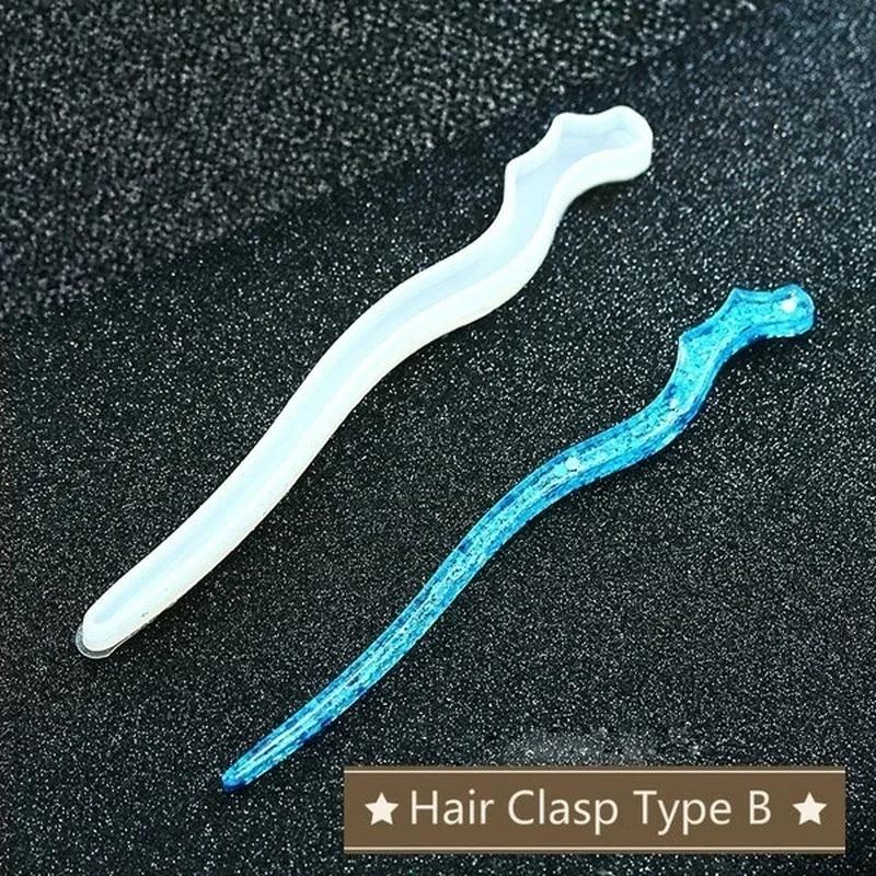 新しい透明ヘアピンシリコーン特殊金型樹脂 DIY ヘアジュエ - Jewelry Making Factory のレビューと価格