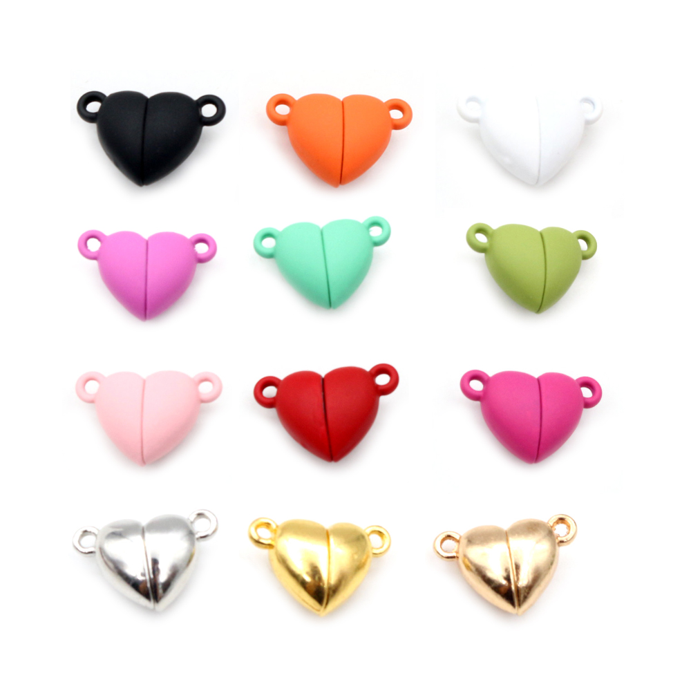 5ラブハート形磁気クラスプ200pcs接続ビーズチャームエン - Jewelry Making For Couples のレビューと価格