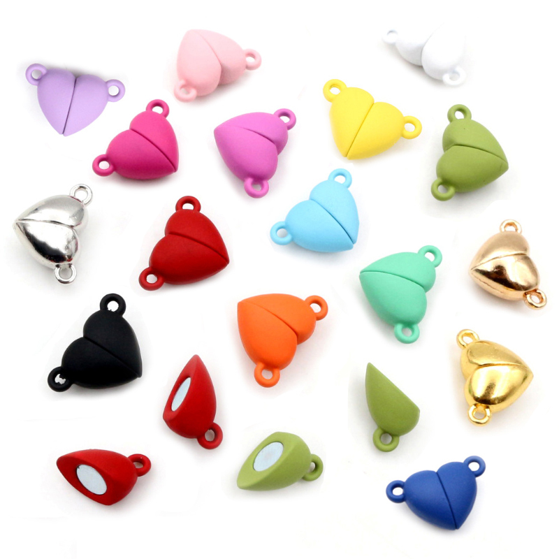 5ラブハート形磁気クラスプ200pcs接続ビーズチャームエン - Jewelry Making For Couples のレビューと価格