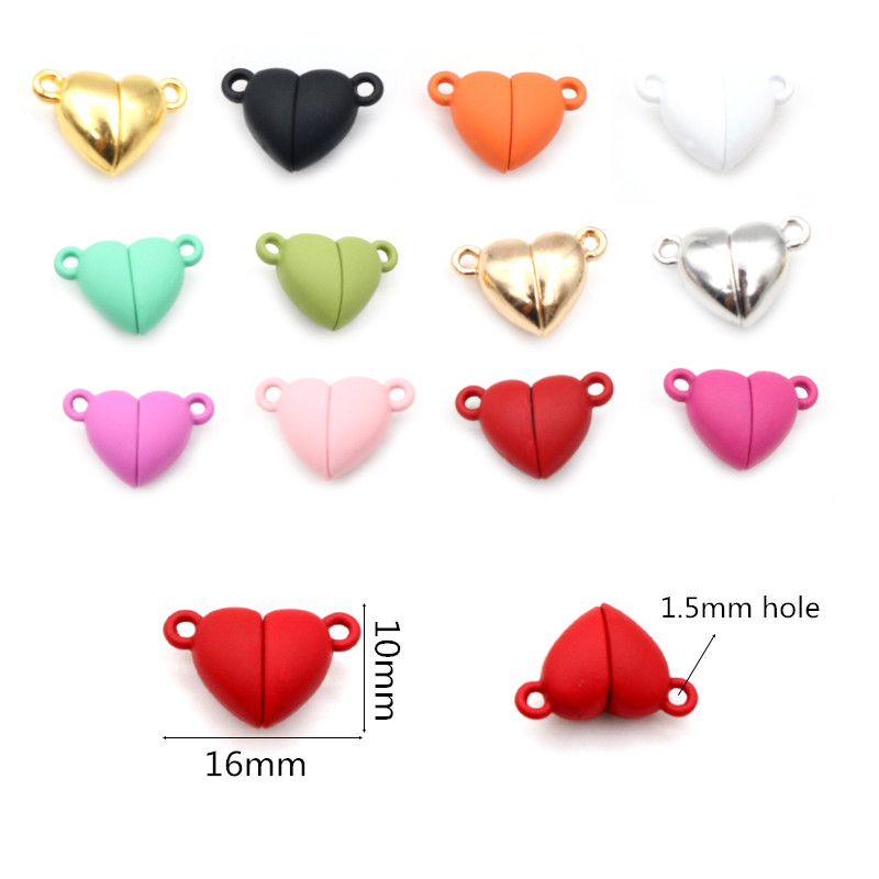 5ラブハート形磁気クラスプ200pcs接続ビーズチャームエン - Jewelry Making For Couples のレビューと価格