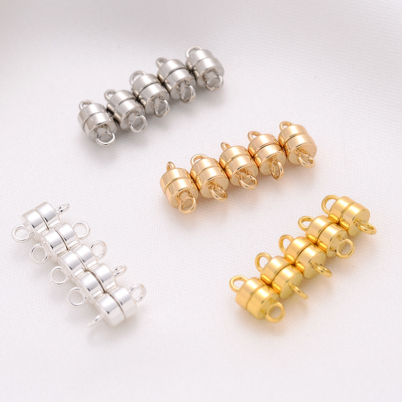 磁気クラスプ付きの丸いメタルビーズのセット,カップル用の5つ - Jewelry Making For Couples のレビューと価格