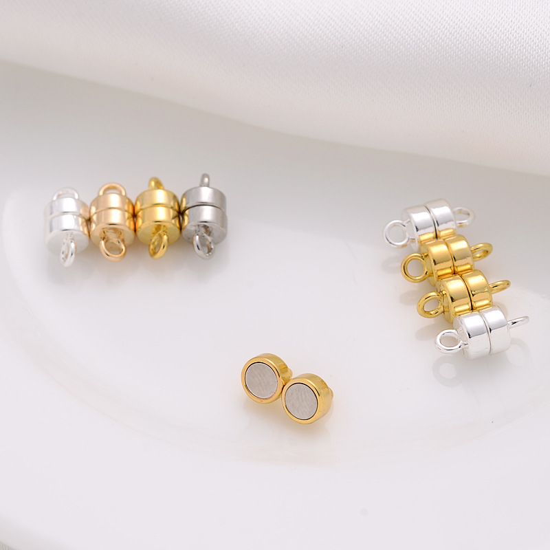磁気クラスプ付きの丸いメタルビーズのセット,カップル用の5つ - Jewelry Making For Couples のレビューと価格