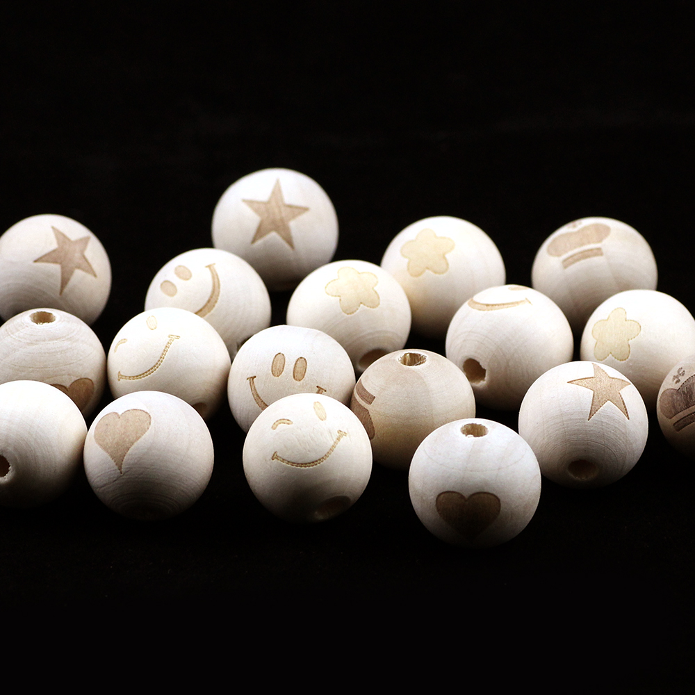 天然木の丸いビーズ20mm,10個,赤ちゃんの歯が生えるリン - Jewelry Making 4 Year Old のレビューと価格