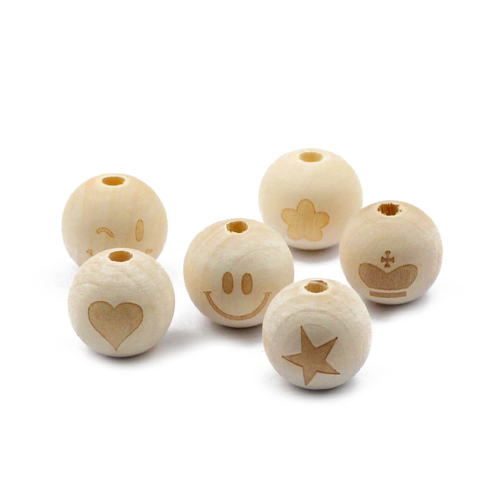 天然木の丸いビーズ20mm,10個,赤ちゃんの歯が生えるリン - Jewelry Making 4 Year Old のレビューと価格