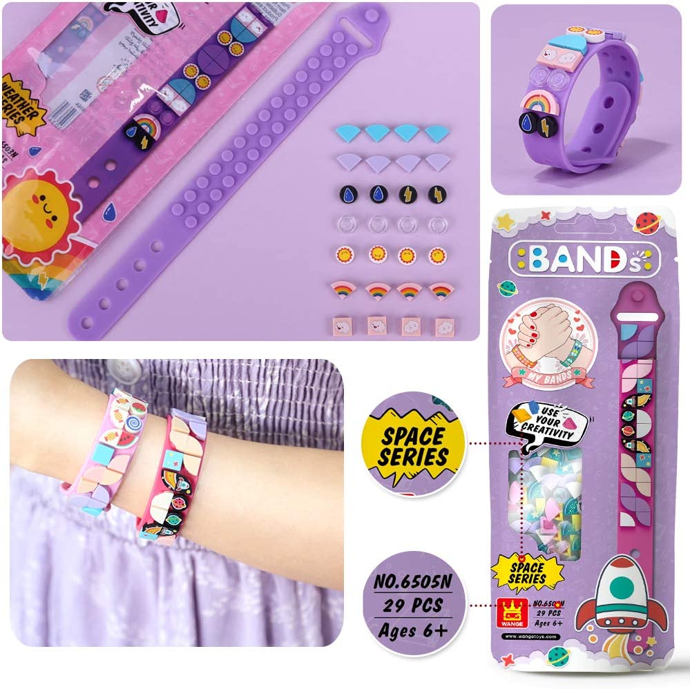6ピース/セット子供のビルディングブロックドットブレスレット - Jewelry Making Kits For Kids のレビューと価格