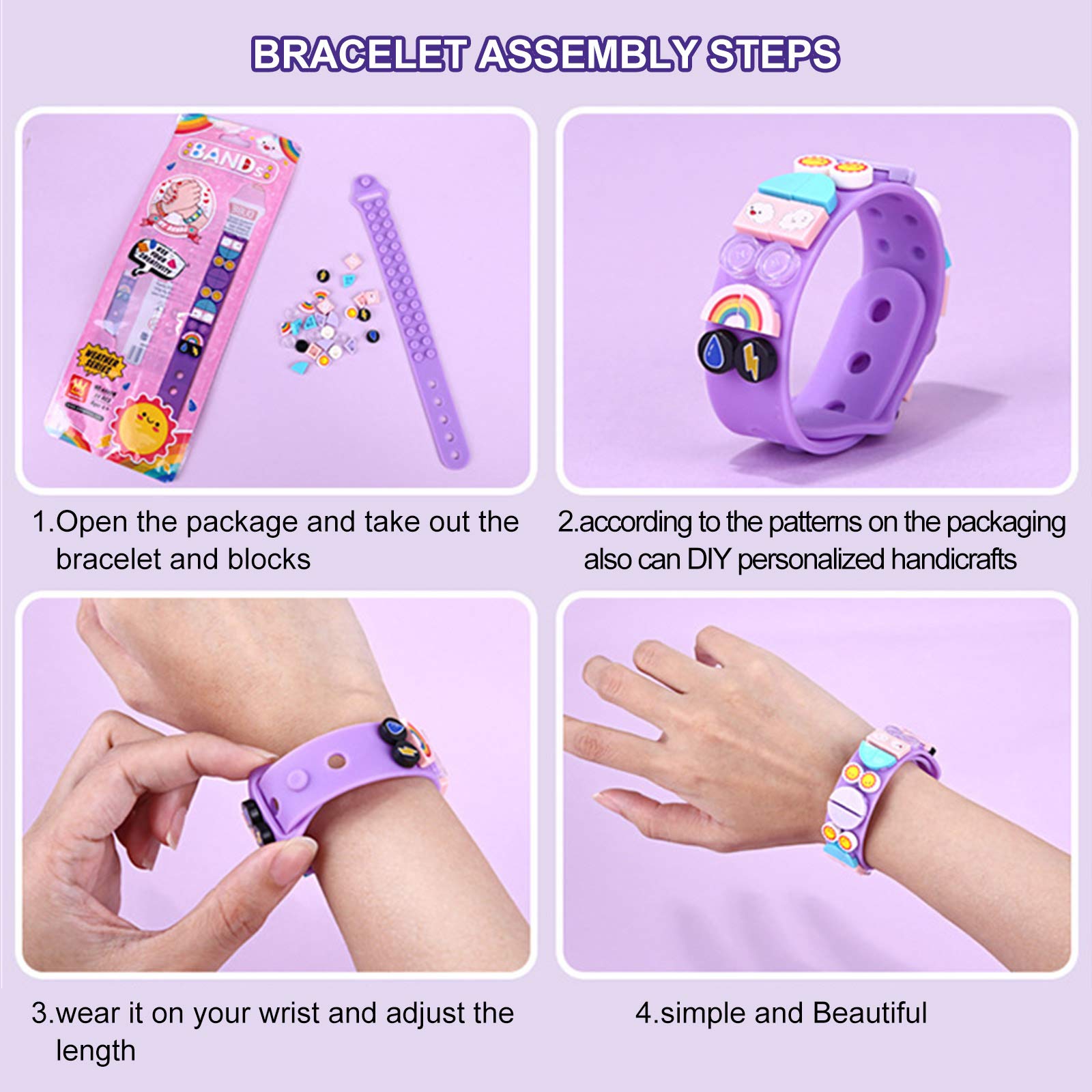 6ピース/セット子供のビルディングブロックドットブレスレット - Jewelry Making Kits For Kids のレビューと価格