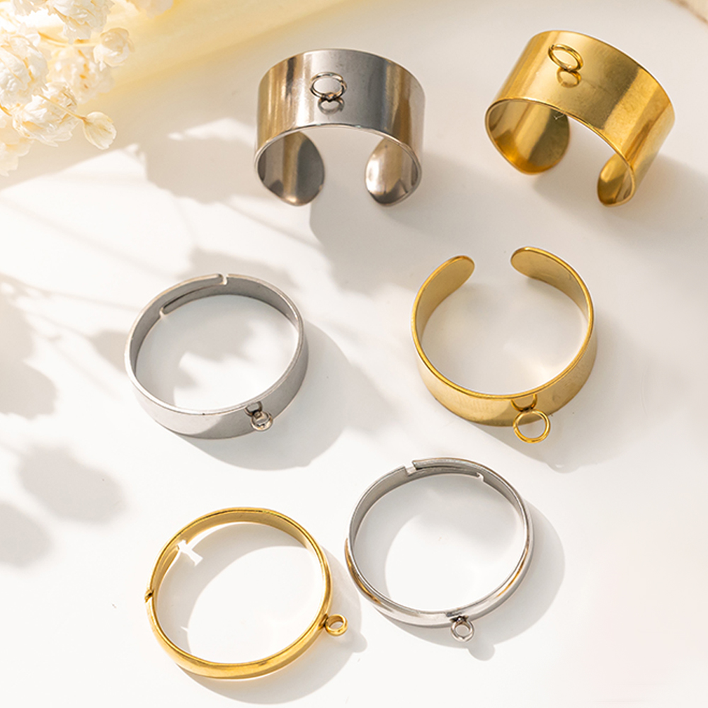 5 ピース/ロットステンレス鋼ゴールドカラーオープン調節可能 - Jewelry Making For Adults のレビューと価格