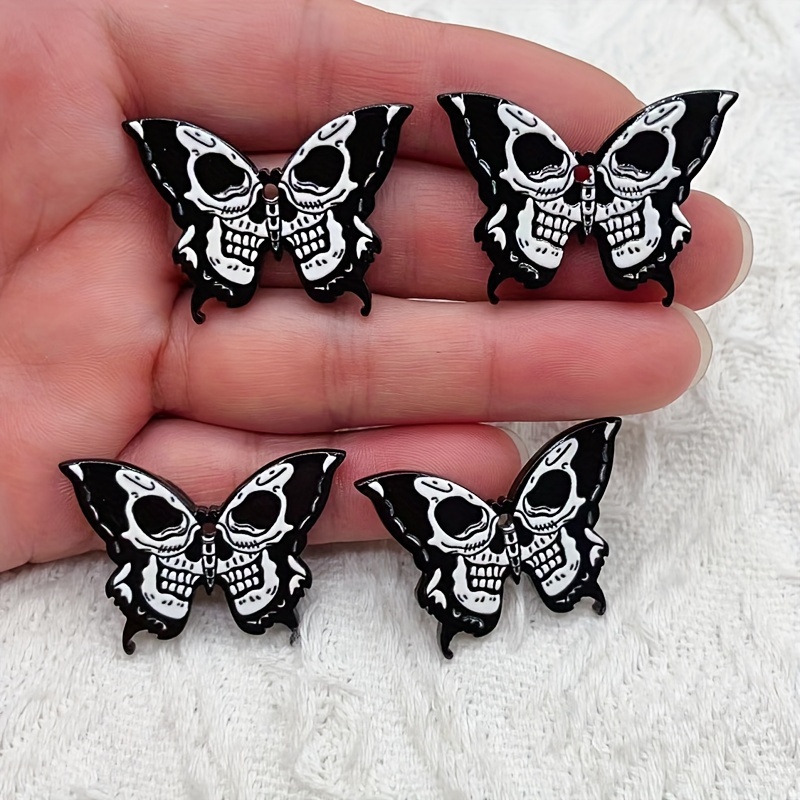 5/10 個ハロウィンアクリルスカル蝶チャームペンダントクリ - Jewelry Making Event のレビューと価格