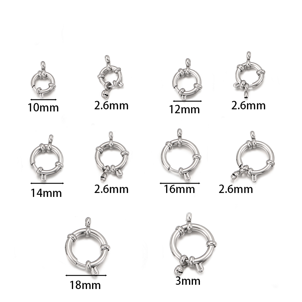 2 個のステンレス鋼ラウンドスプリングクラスプフックブレスレ - Jewelry Making Factory のレビューと価格