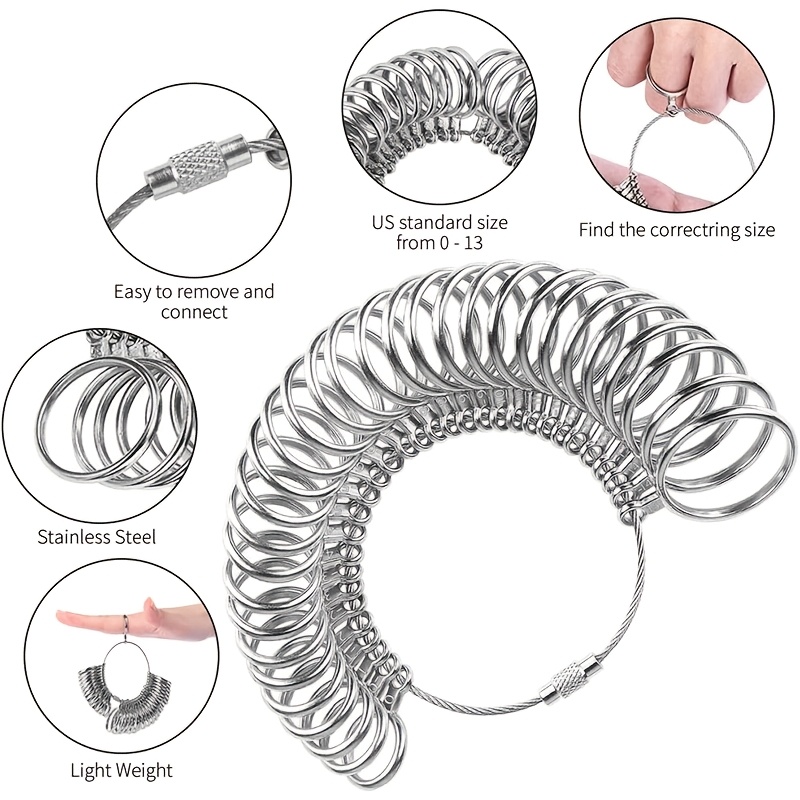 ジュエリー作成用の測定ツール付きステンレススチールリングサイ - Jewelry Making For Beginners のレビューと価格
