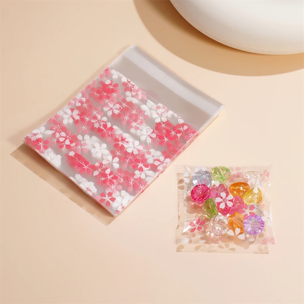 100枚入り 花柄透明再封可能OPPポリ袋 自己粘着性プラス - Jewelry Making Event のレビューと価格