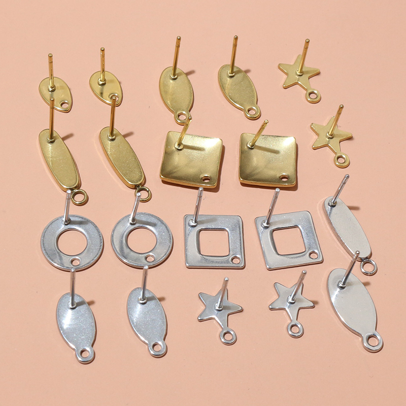 20個ステンレス鋼クラフトイヤリングスタッド幾何学的多角形イ - Jewelry Making Factory のレビューと価格