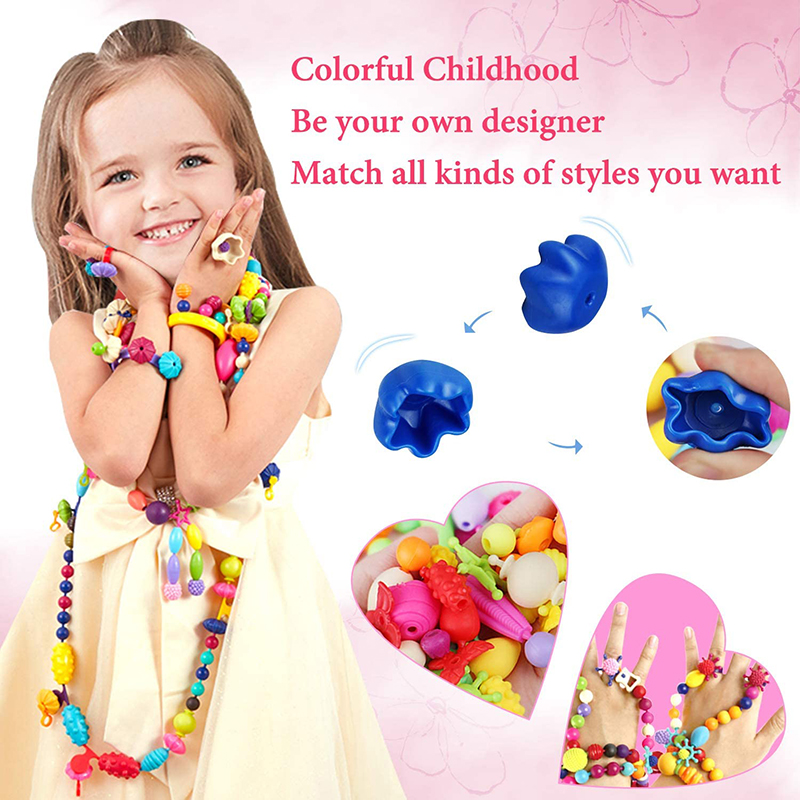 100 個ポップビーズ子供女の子プリンセスジュエリー作成キッ - Jewelry Making 4 Year Old のレビューと価格