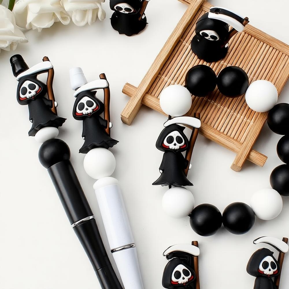 3Dシリコンビーズ 死神 ハロウィン フォーカルビーズ DI - Jewelry Making Event のレビューと価格