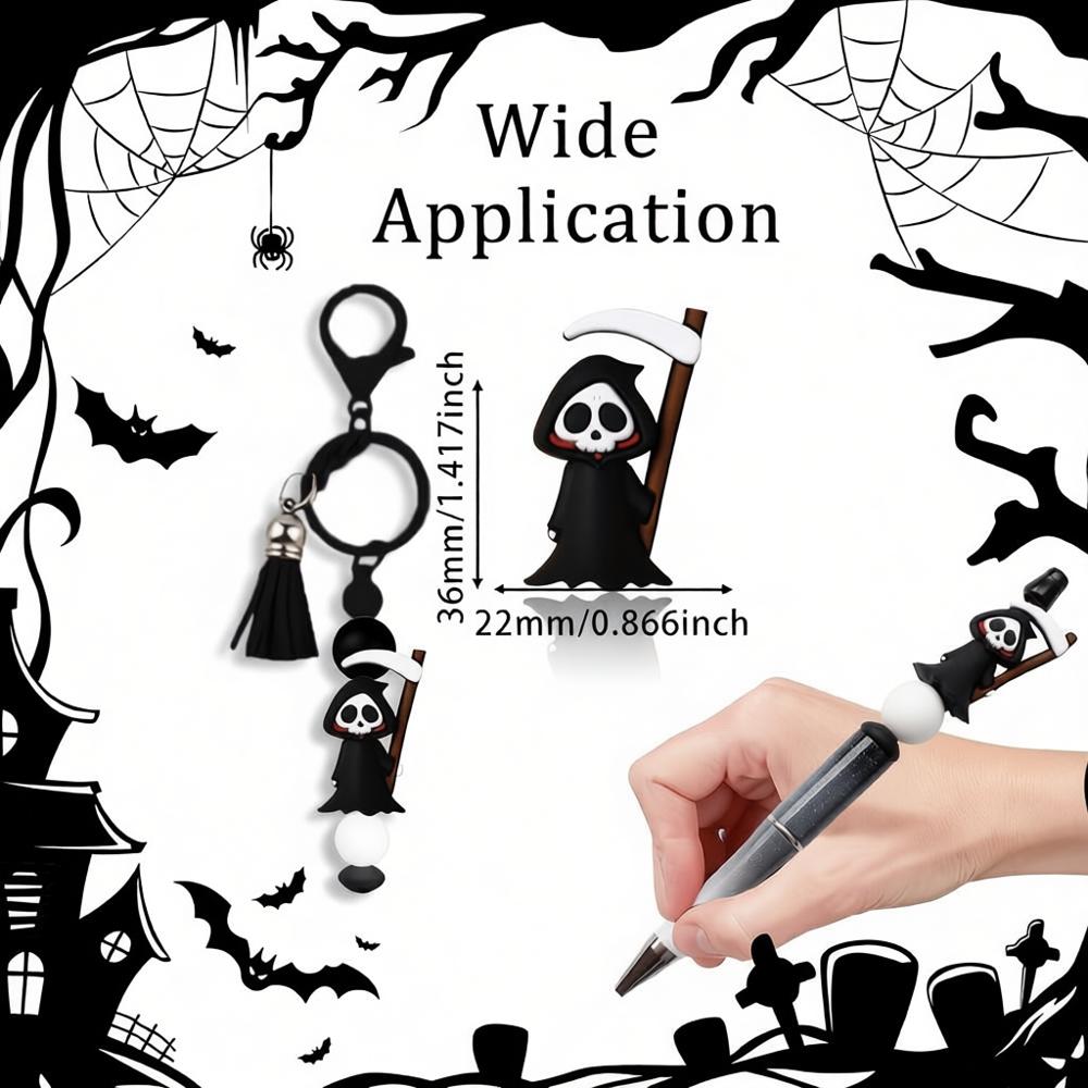 3Dシリコンビーズ 死神 ハロウィン フォーカルビーズ DI - Jewelry Making Event のレビューと価格