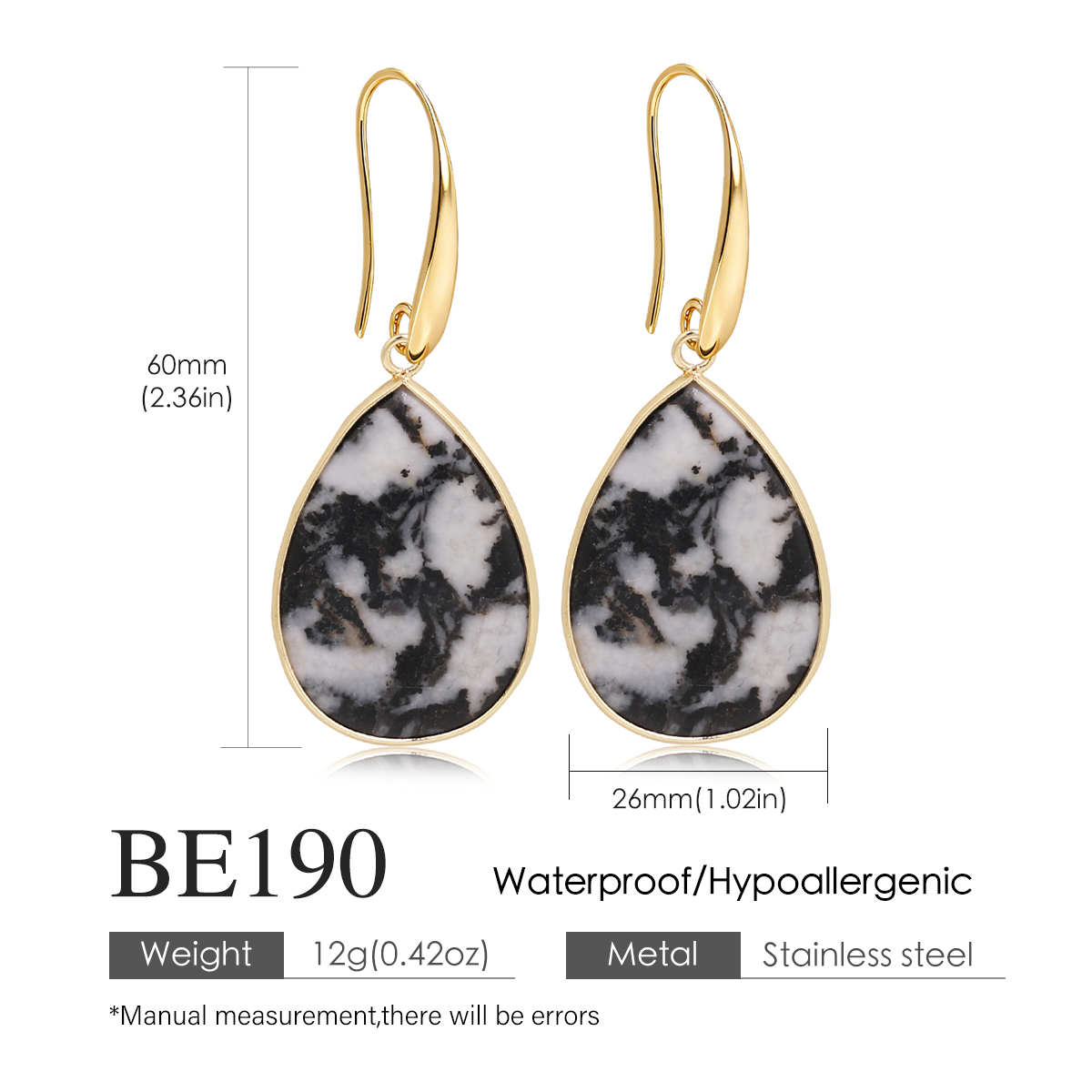 26 * 40mm ゴールドエッジの水滴型イヤリング（カップ - Jewelry Making For Couples のレビューと価格