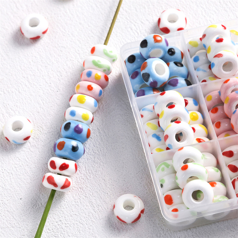 6 × 15 ミリメートルカラフルな子供楽しいセラミック大穴 - Jewelry Making 4 Year Old のレビューと価格