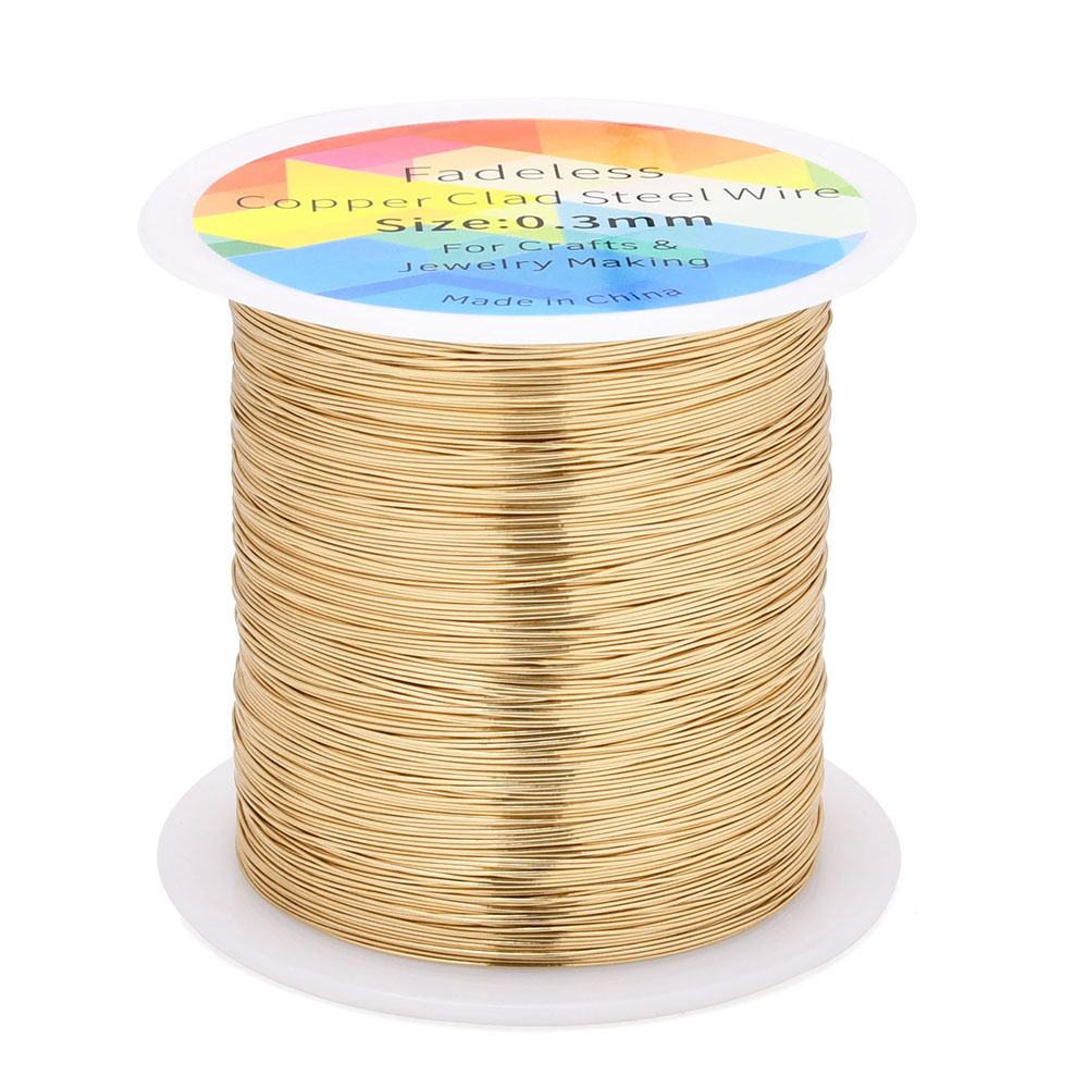 100 メートル/328 フィート色褪せない銅クラッド鋼線曲 - Jewelry Making Wire のレビューと価格