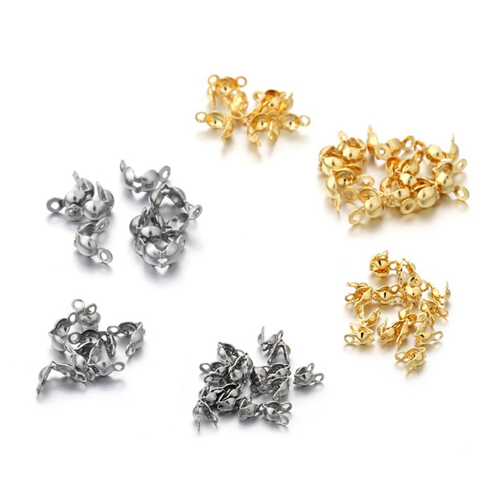 ステンレス鋼の金メッキのクラムシェルビーズ,100個,リベッ - Jewelry Making Knots For Clasps のレビューと価格