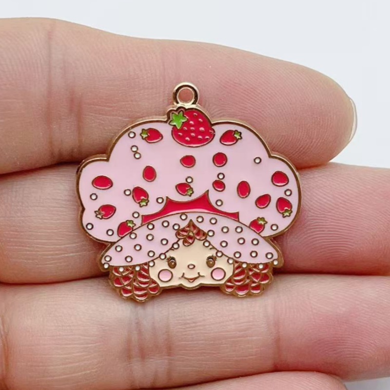 10 個かわいい女の子エナメルメタルジュエリーイチゴレインボ - Jewelry Making Factory のレビューと価格