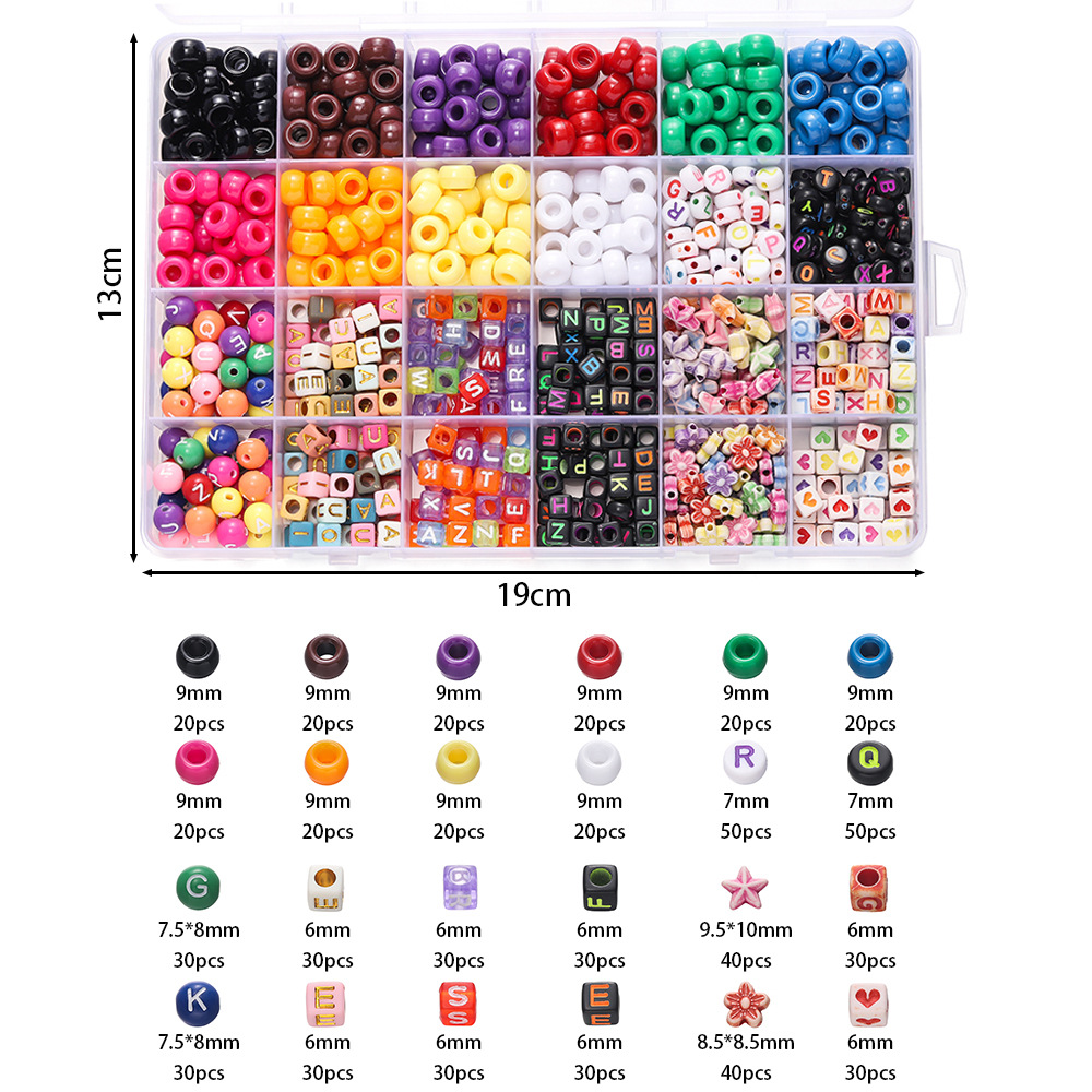 1箱 カラフルアクリルポニービーズ スクエアレタークレイスペ - Jewelry Making Online のレビューと価格