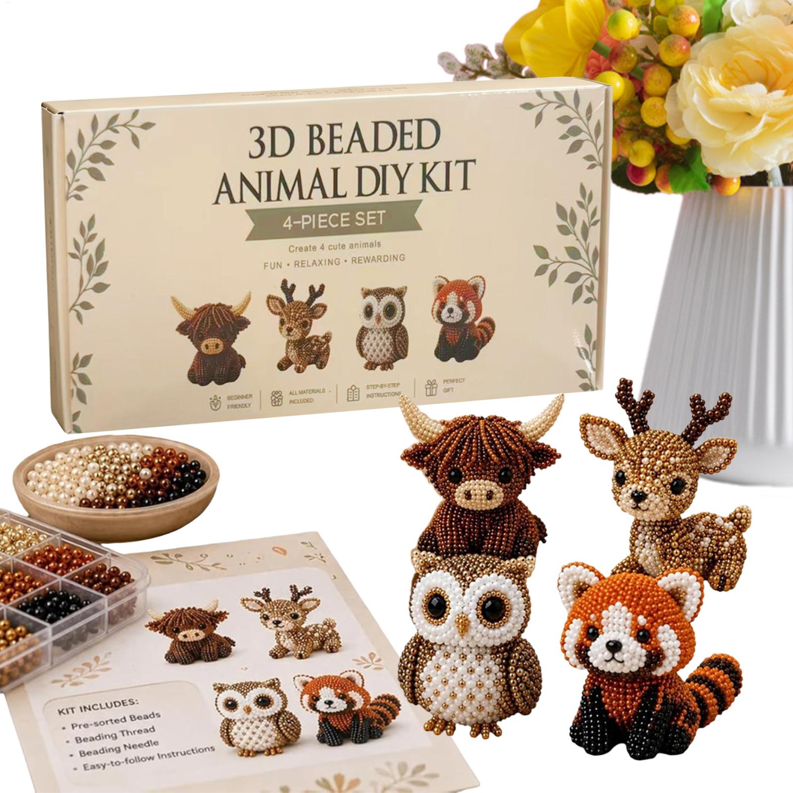 3D ビーズ動物キット 手作りビーズワークアートクラフトセッ - Jewelry Making For Beginners のレビューと価格